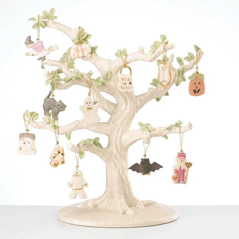 Lenox ORNAMENT TREES 13 Piece Trick or Treat Ornament and Tree Set