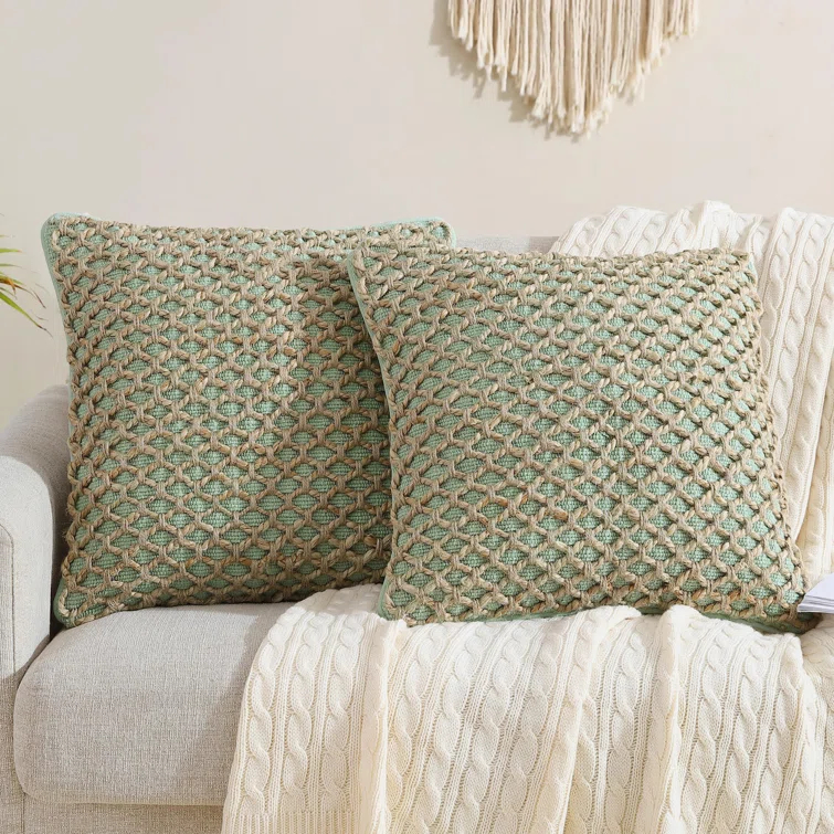 Boho Living Boho Living Jada Decorative Pillow Collection Living Cotton Blend Square Throw Pillow Cover (Set of 2)
