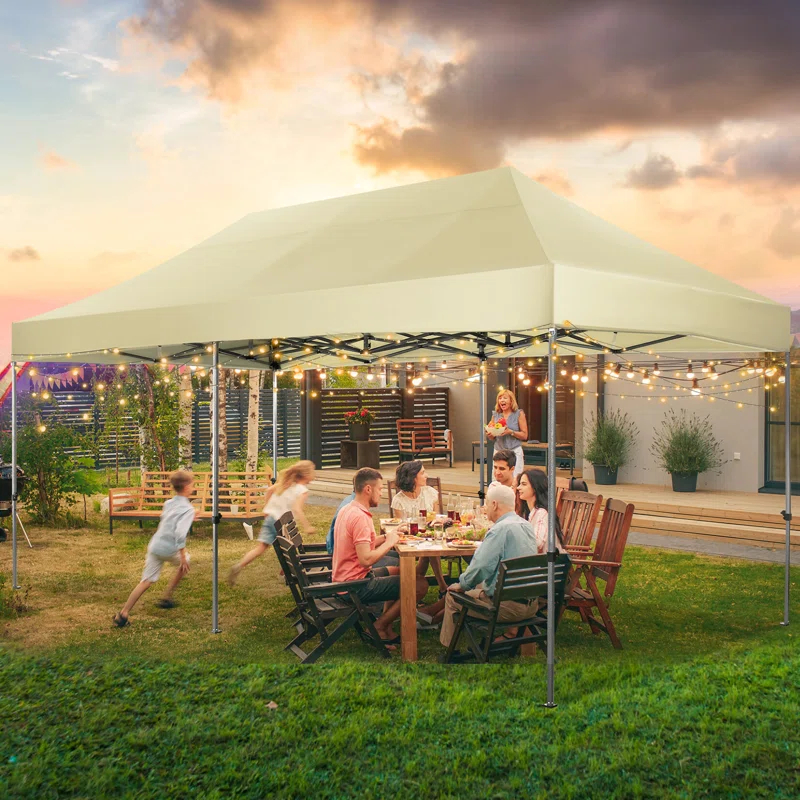 HOTEEL 10'Wx20'D Heavy Duty Pop up Canopy Tent with 6 sidewalls Easy Up Commercial Outdoor