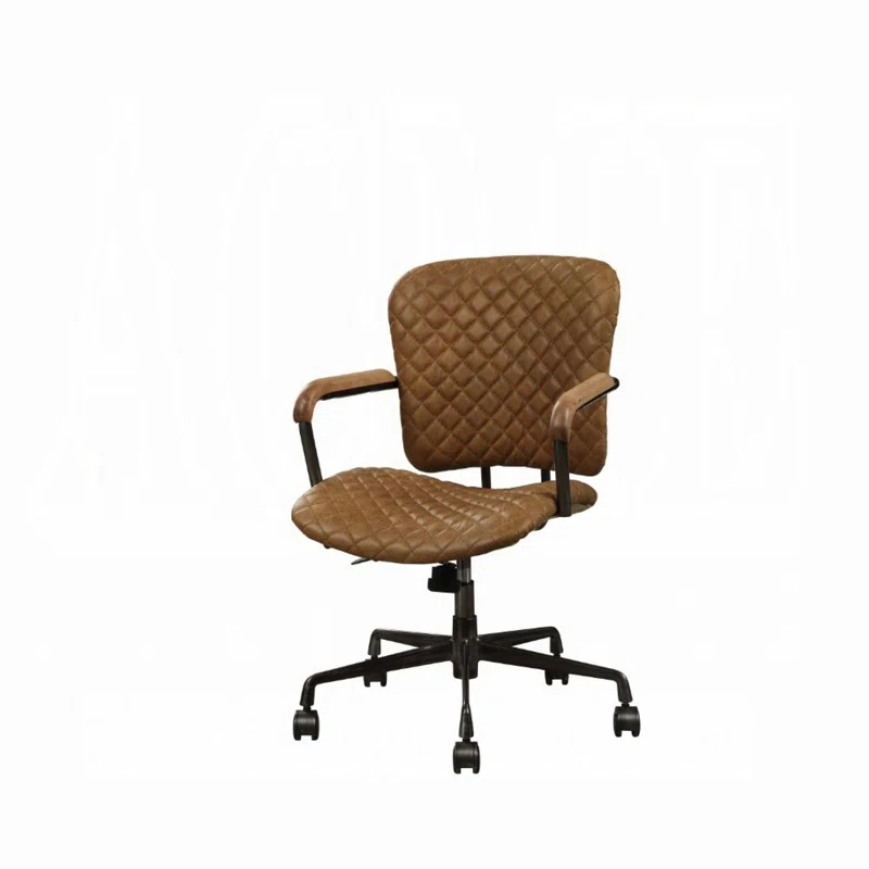 F&L Homes Studio Josi Genuine Leather Office Chair