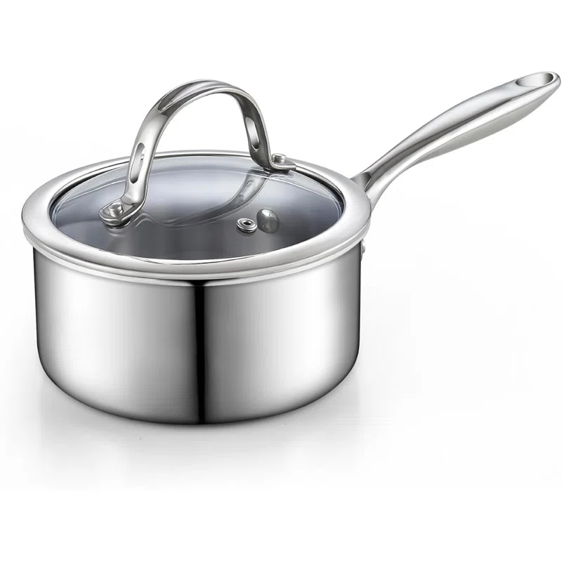 Cooks Standard Cooks Standard Stainless Steel Saucepan With Lid, Multi-ply Clad Sauce Pot 3 Quart, Silver