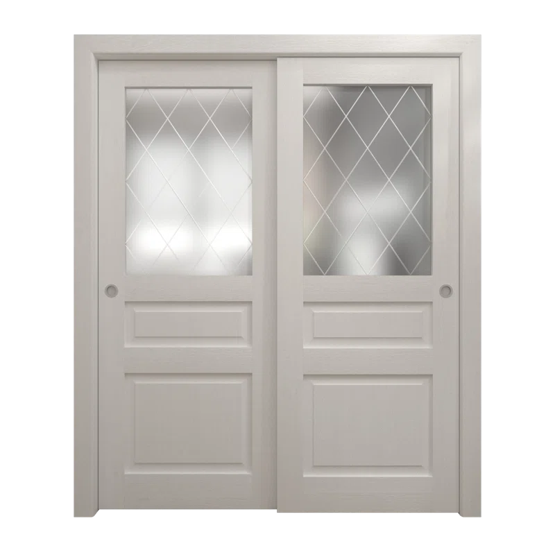 SARTODOORS Sliding Closet Bypass Doors | Ego 5011 | Rails Hardware Set | Wood Solid Bedroom Wardrobe Doors