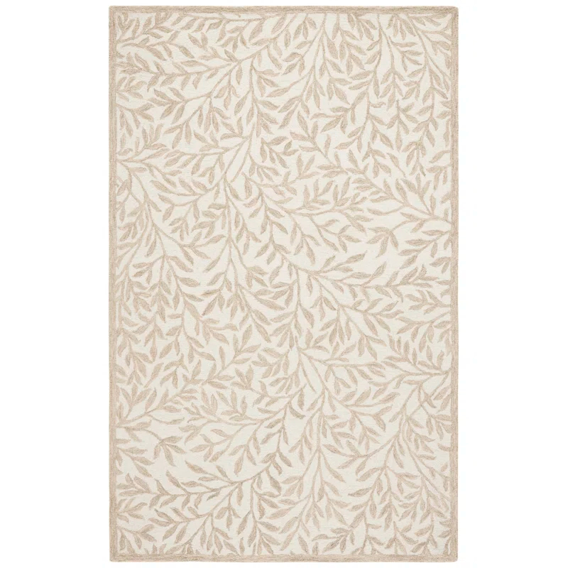 Martha Stewart Rugs Martha Stewart Hand Tufted Wool/Cotton Floral Rug in Ivory/Beige