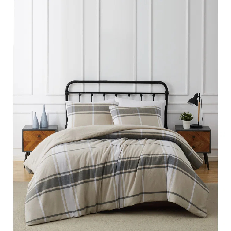 Truly Soft Khaki Standard Cotton Duvet Cover Set