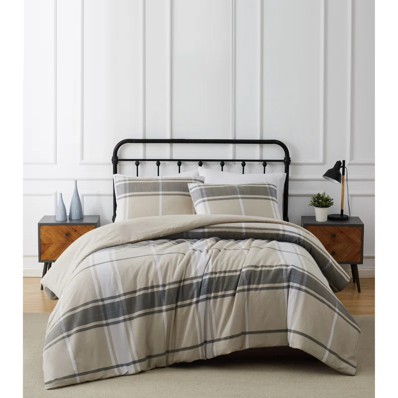 Truly Soft Khaki Standard Cotton Duvet Cover Set