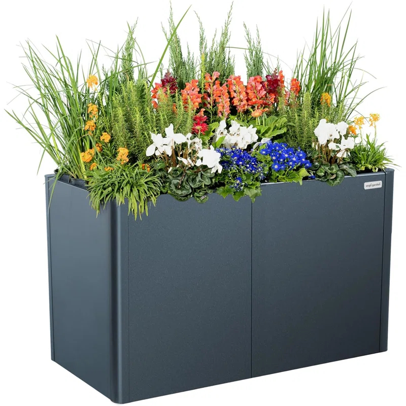 Vego Garden Modern 32" Tall Metal Outdoor Long Planter Box