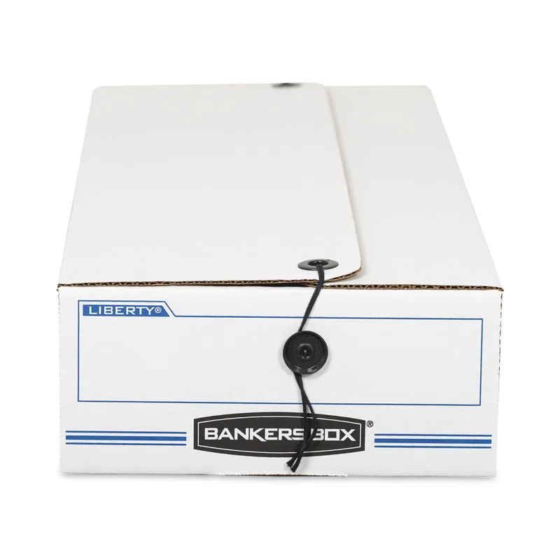 Bankers Box® Liberty Check/Deposit Slip Storage Box, 9 x 23 x 4, WE/BE, 12/Carton