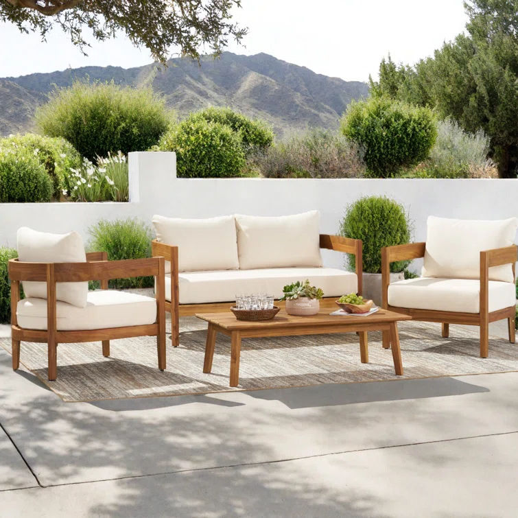 George Oliver Vita Outdoor 4 Piece Sofa Seating Group with Cushions