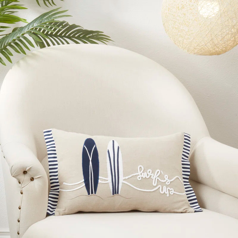 Saro Naviguer Collection Cotton Throw Pillow