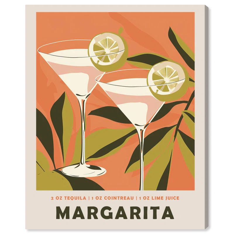Art Remedy Margarita Poster Retro Summer Drinks Wall Art by Art Remedy