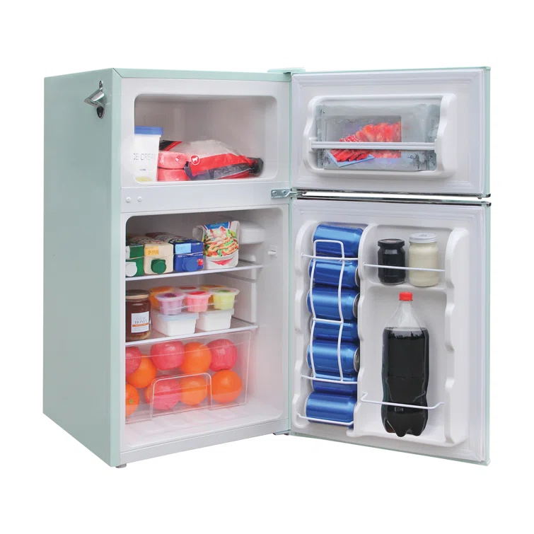 Frigidaire 3.2-Cu Ft. 2-Door Retro Compact Bar Fridge With Freezer And Side Bottle Opener