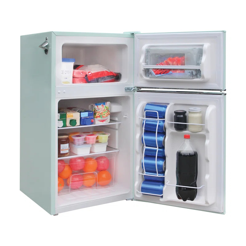 Frigidaire 3.2-Cu Ft. 2-Door Retro Compact Bar Fridge With Freezer And Side Bottle Opener