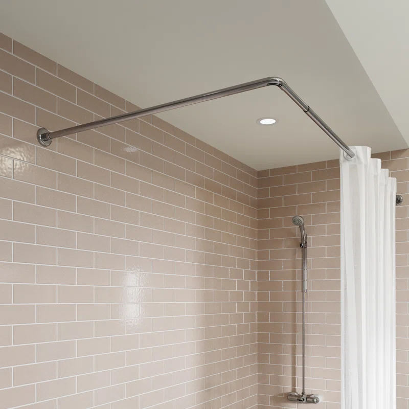 102.36'' L-Shaped Fixed Shower Curtain Rod