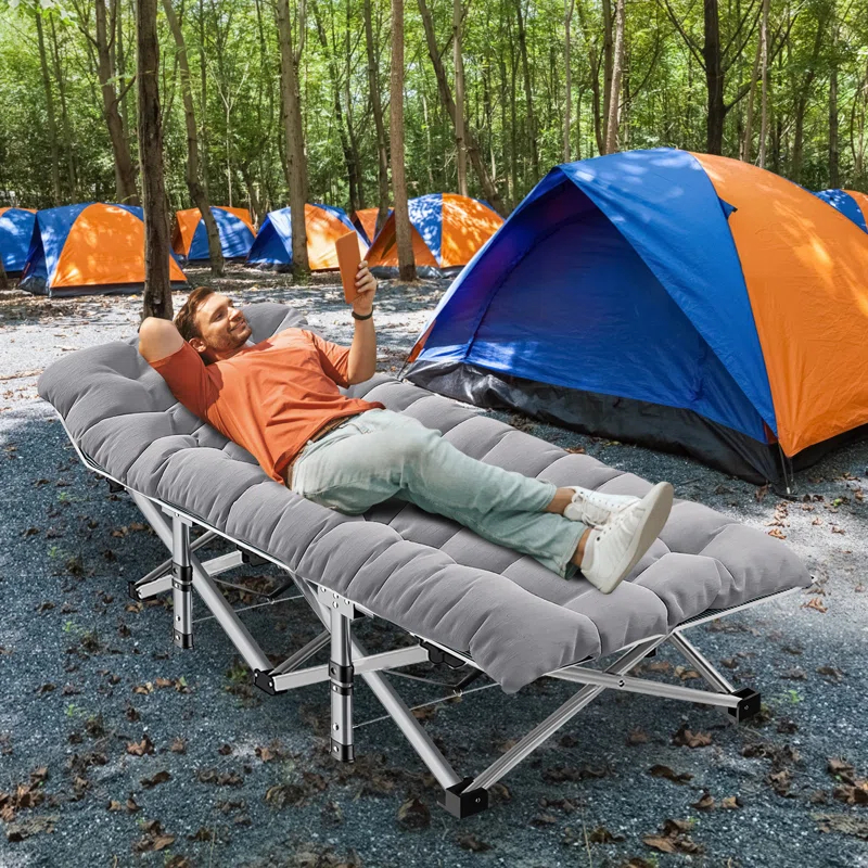 ShangQuan WuLiu Portable Folding Bed, Rollaway Guest Bed Sleeping Cot with Pearl Mattress, Heavy Duty Outdoor Camping Cot