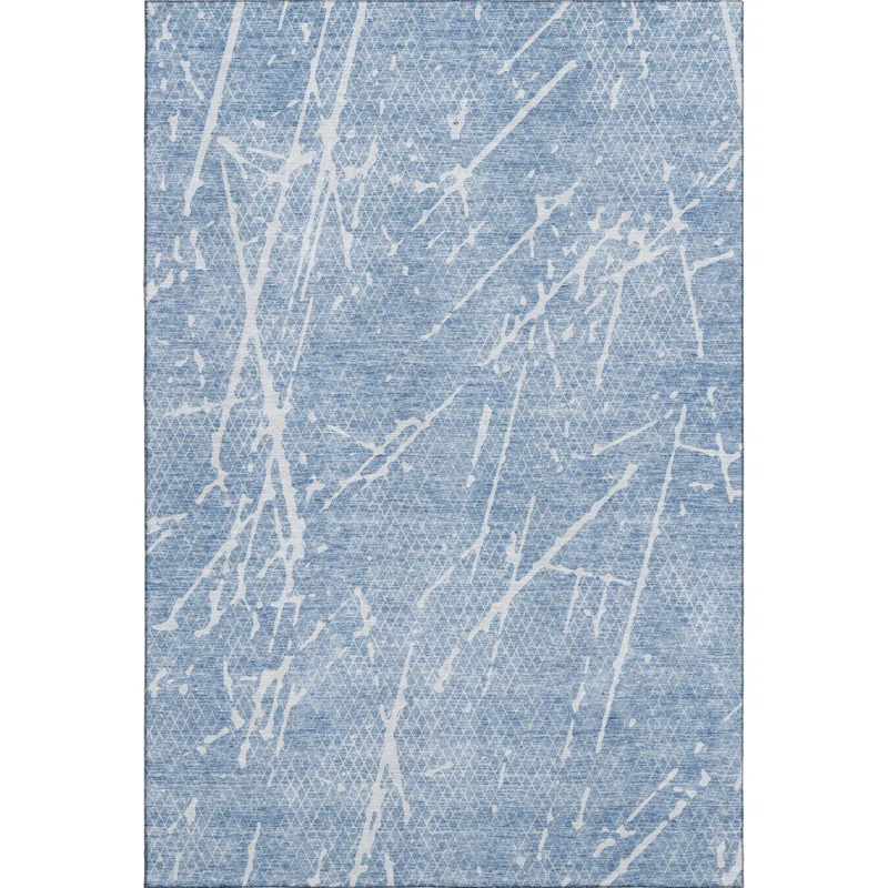 Premium Machine Washable Cerrito Blue Rug