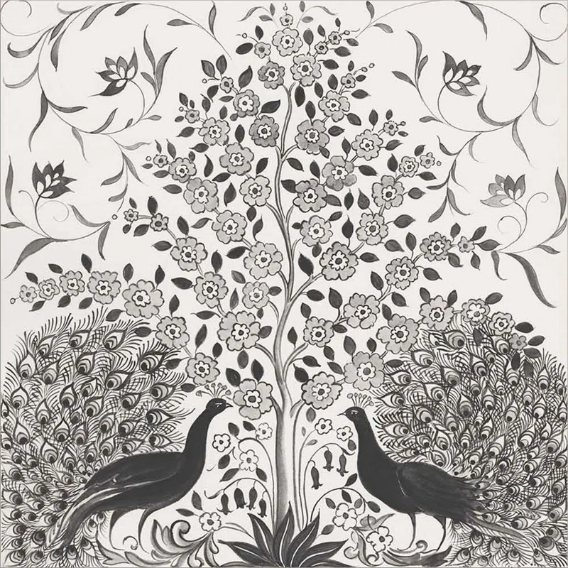 Rosdorf Park " Peacock Garden VIII BW " by Miranda Thomas