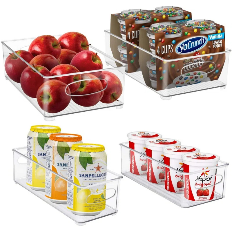 Sorbus Sorbus Clear Stackable Kitchen and Fridge Storage Bins in 4 Variety Pack