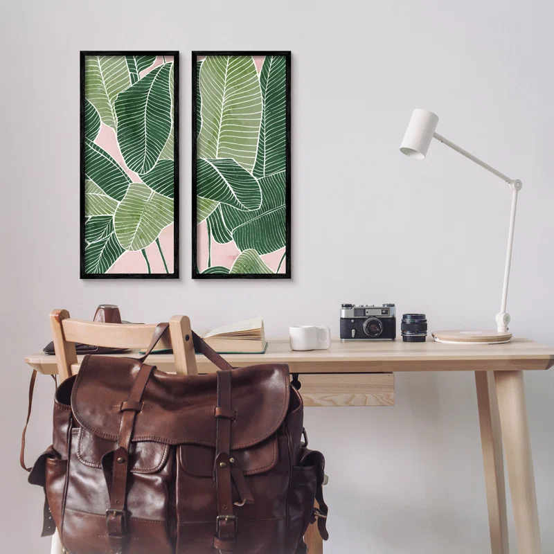 Stupell Industries " Contemporary Jungle Vegetation Leaves " by Ziwei Li 2 - Pieces