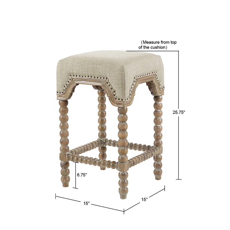 Ondine Farmhouse Solid Wood Counter Stool