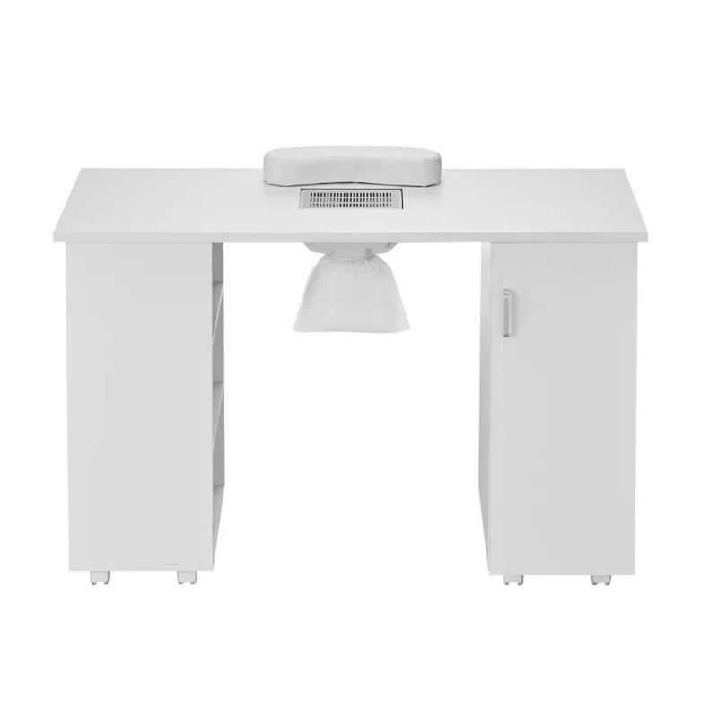 Hokku Designs Manicure Table, Nail Table Station with Electric Dust Collector, Moveable Nail Tech Desk