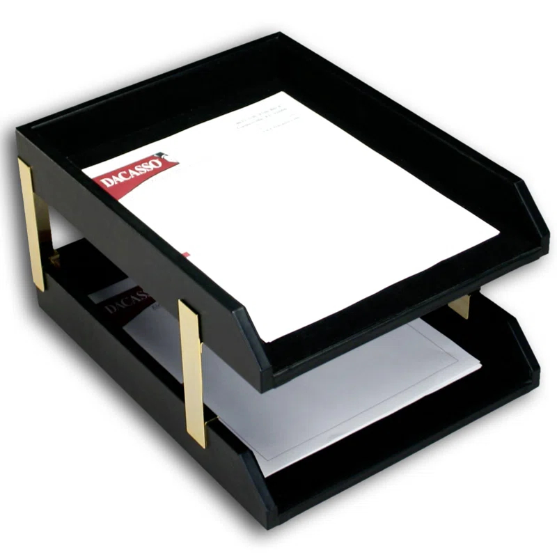 Dacasso Leather Stackable File Organizer