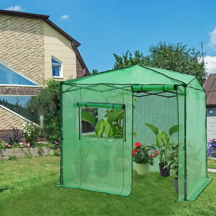 EAGLE PEAK Pop Up Greenhouses 8' X 6' Portable Instant Walk-In Garden Greenhouse & Reviews | Wayfair
