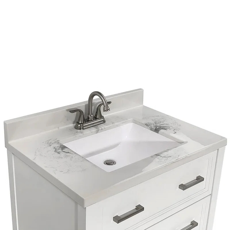 Milan 31'' Single Bathroom Vanity with Solid Surface Top