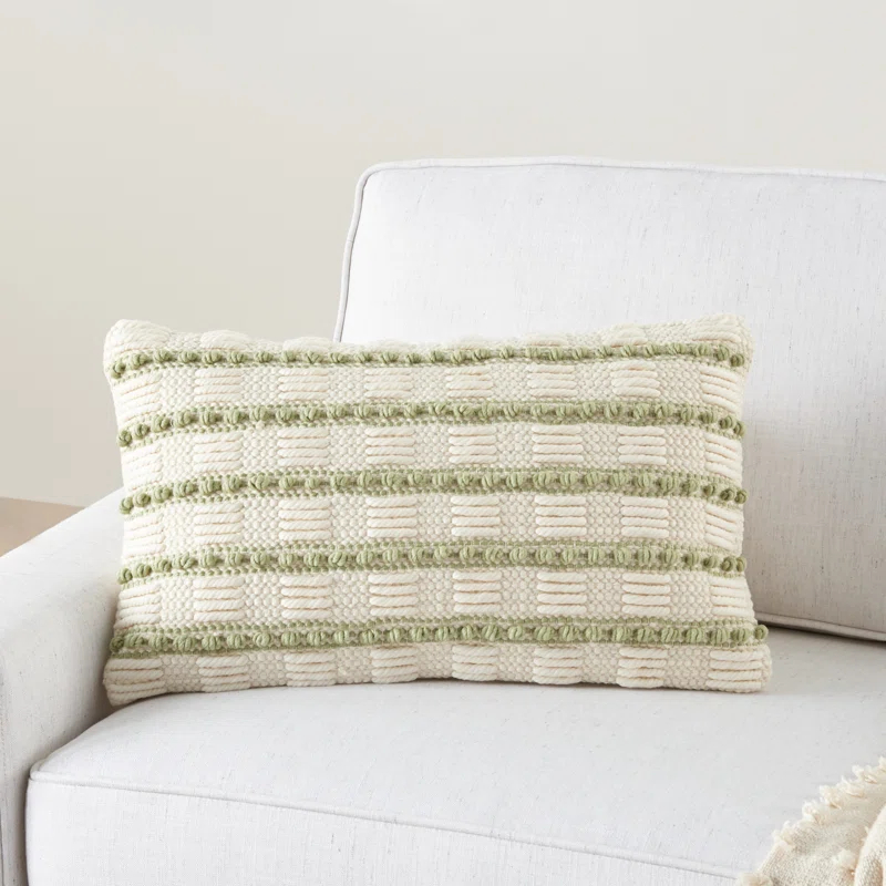 Mina Victory GC384-012020 Textured Cotton Blend Throw Pillow