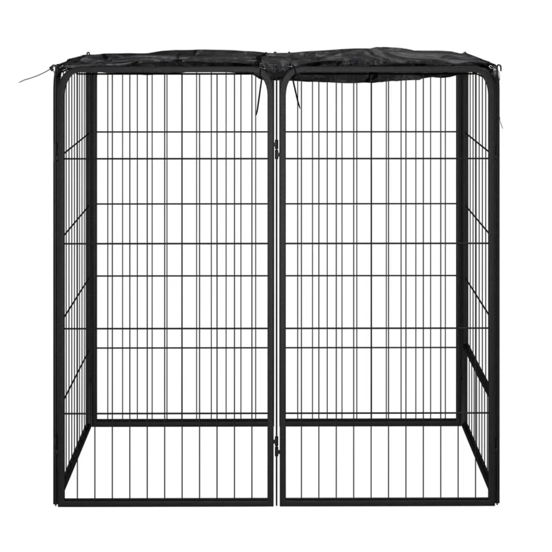 VidaXL VidaXL Dog Playpen Kennel Dog Cage Puppy Pet Exercise Wire Fence Steel Black