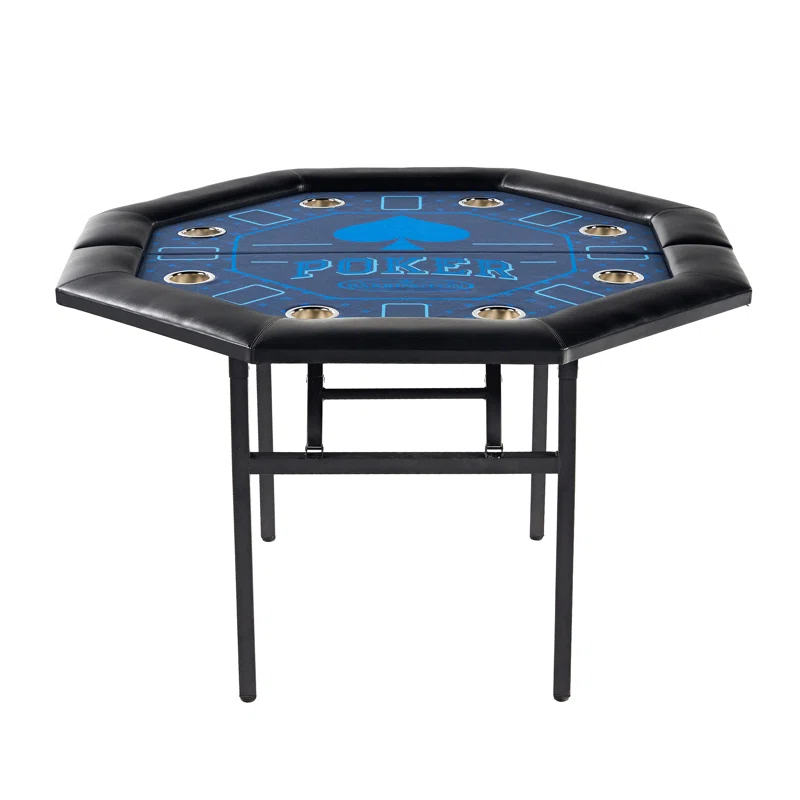 Barrington 48-in Poker Table with Folding Legs and Drink Holders for 8 Players