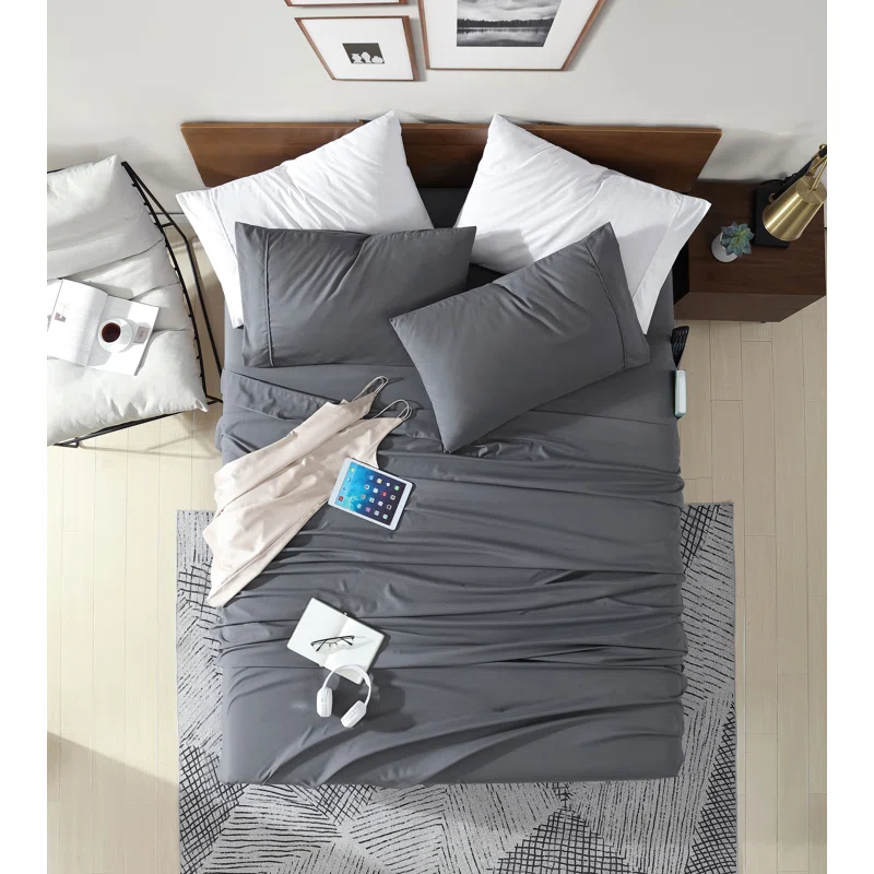 Cathay Home, Inc 1800 Series Smart Storage Pocket Microfiber Sheet Set