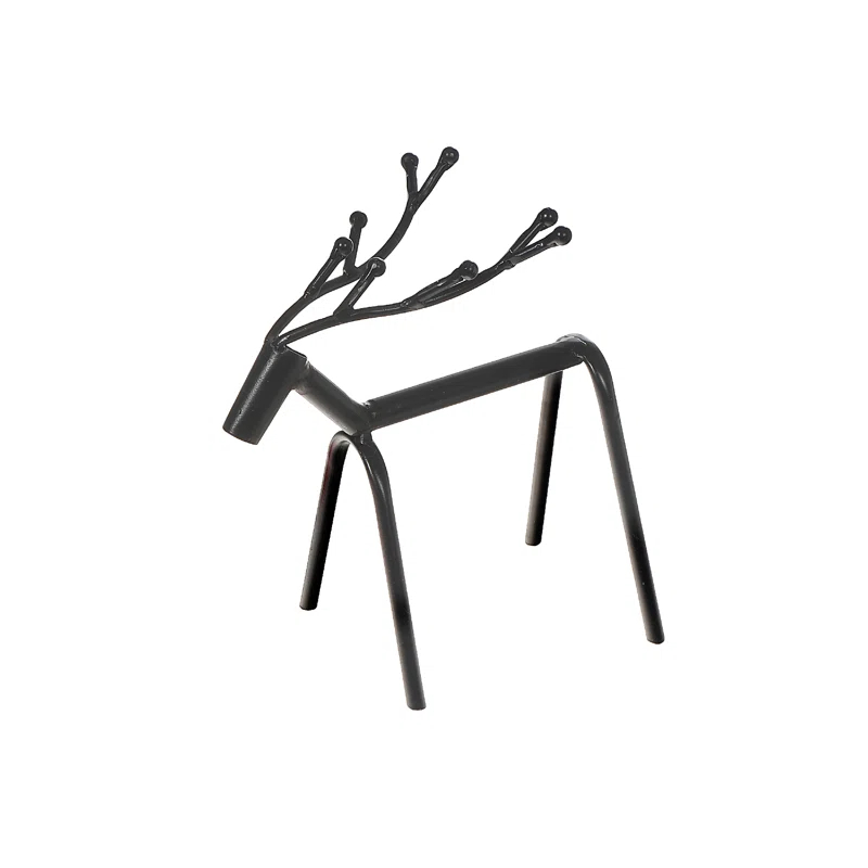 iH casadécor Black Metal Standing Deer Berry Antlers