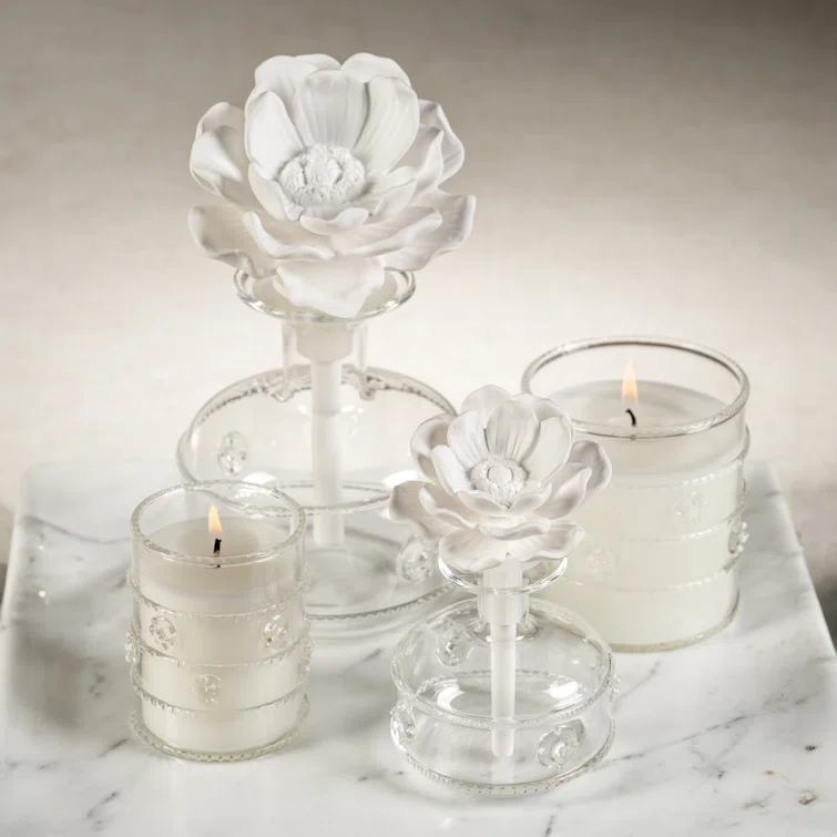 Zodax Grand Casablanca Porcelain Diffuser, Water Lotus