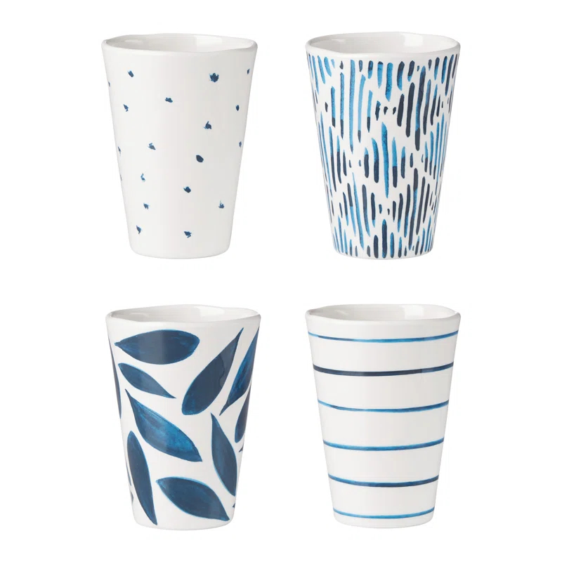 Lenox Blue Bay Melamine Blue Bay 4 Piece Melamine Assorted Tumbler Set