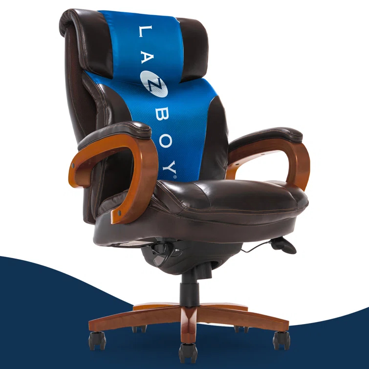 La-Z-Boy Big and Tall Trafford Executive Office Chair with AIR Ergonomic Support Technology, High Back Ergonomic Chair with Lumbar Support, Bonded Leather & Reviews | Wayfair