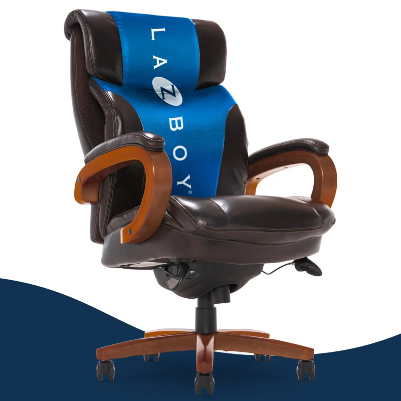 La-Z-Boy Big and Tall Trafford Executive Office Chair with AIR Ergonomic Support Technology, High Back Ergonomic Chair with Lumbar Support, Bonded Leather & Reviews | Wayfair