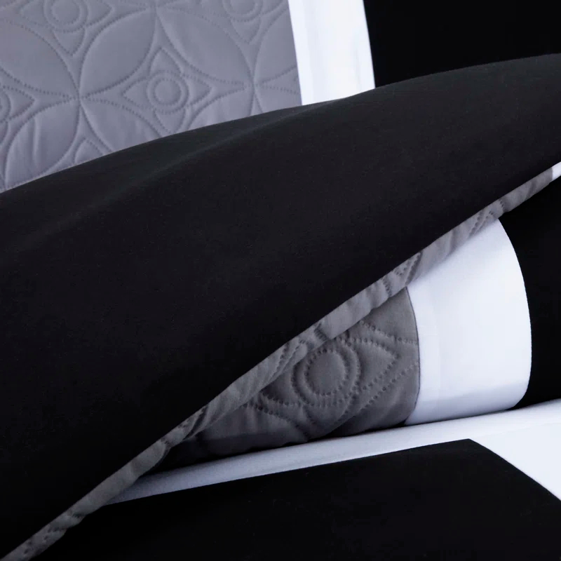 Chezmoi Collection Upland Patchwork 7 Piece Comforter Set