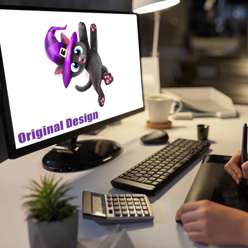 GOOSH Halloween Inflatable 4.9 FT Hanging Black Cat Blow Up Hanging Halloween Decorations with LED Lights