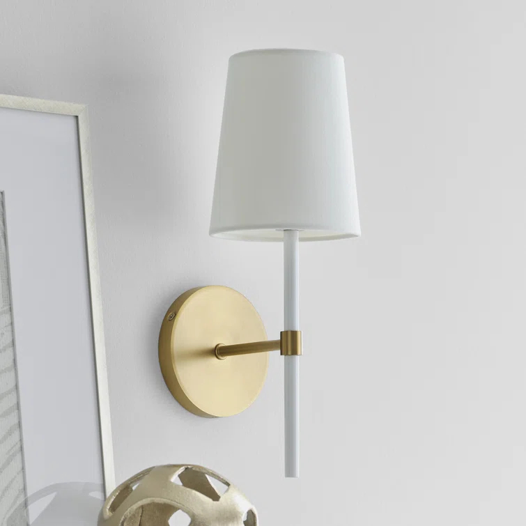 Single Light Steel Dimmable Armed Sconce