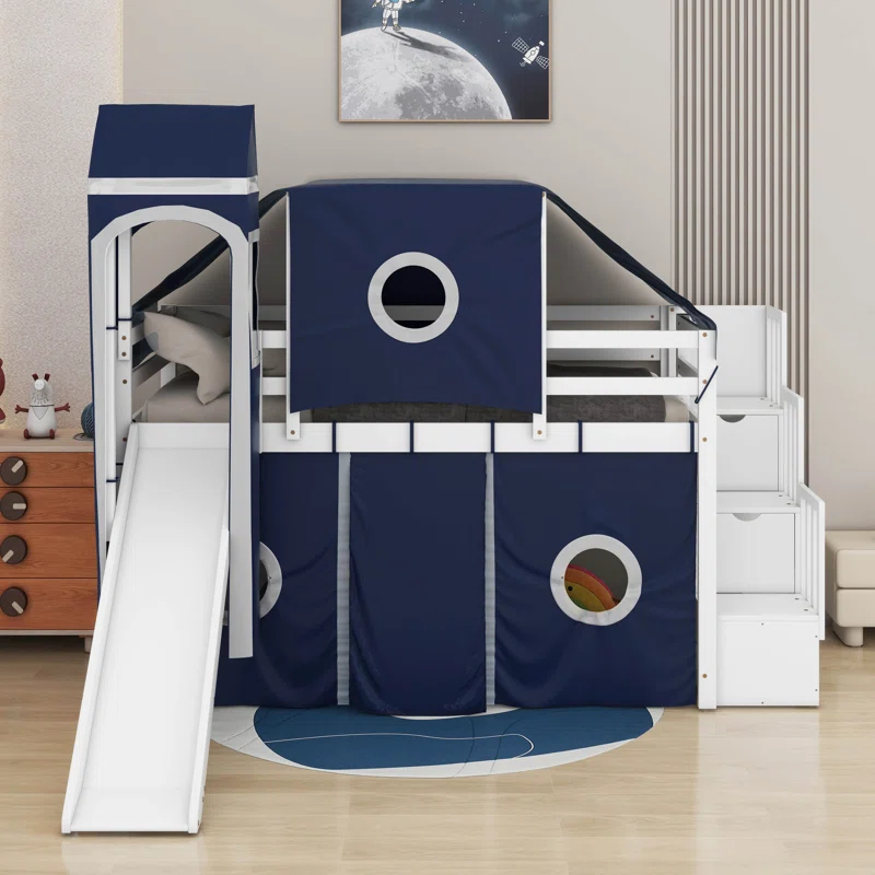 Harper Orchard Loft Bed with Tent and Tower -