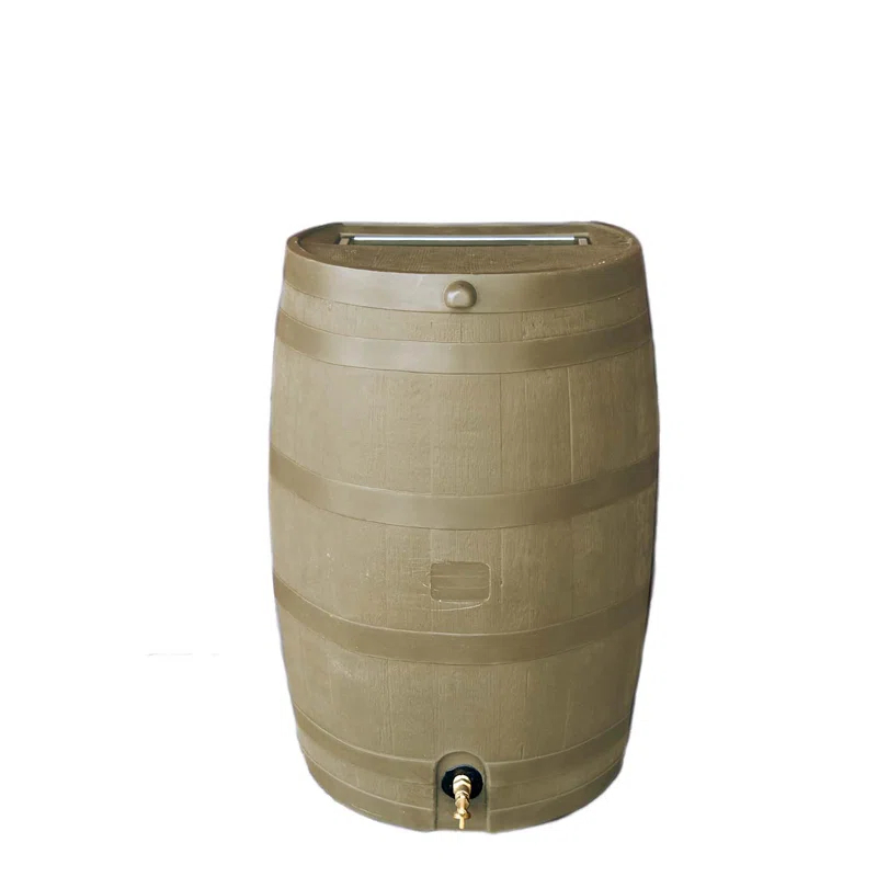 RTS Companies RTS Companies 50 Gallons Weather Resistant Plastic Drainable Rain Barrel