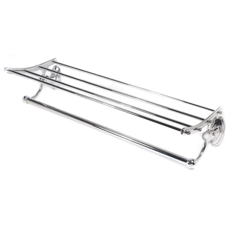 Alno Inc Classic Traditional 2 Piece Metal Bracket Shelf with Towel Bar