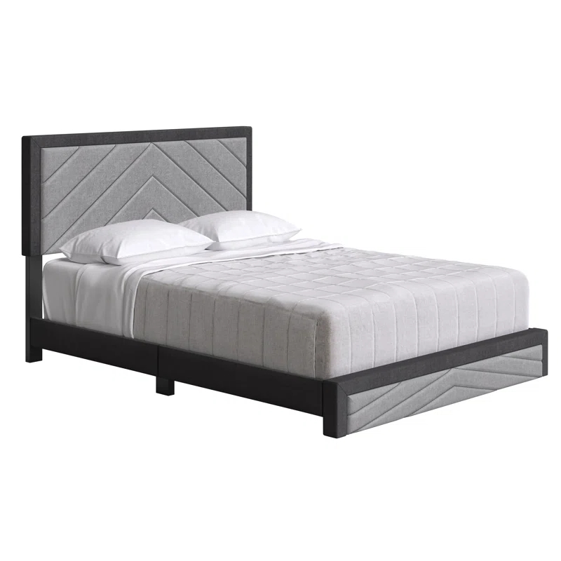 Boyd Sleep Barcelona Linen or Faux Leather Upholstered Platform Bed Frame with Adjustable Headboard, Heavy Duty Slat Support System, No Box Spring Required - Boyd Sleep