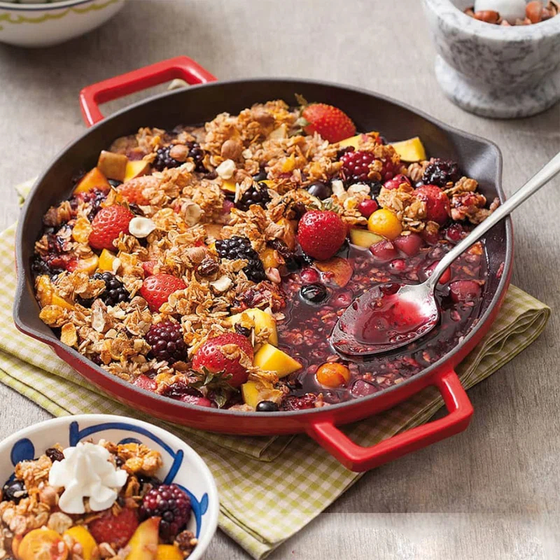 LAVA CAST IRON Lava Enameled Cast Iron Grill Pan 12 inch-Round