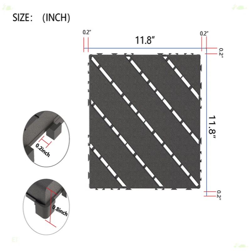 Plastic Interlocking Deck Tiles,44 Pack Patio Deck Tiles