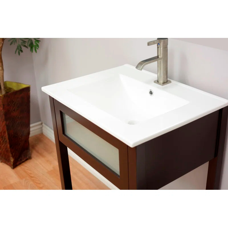 24'' Ceramic Single Bathroom Vanity Top with Sink