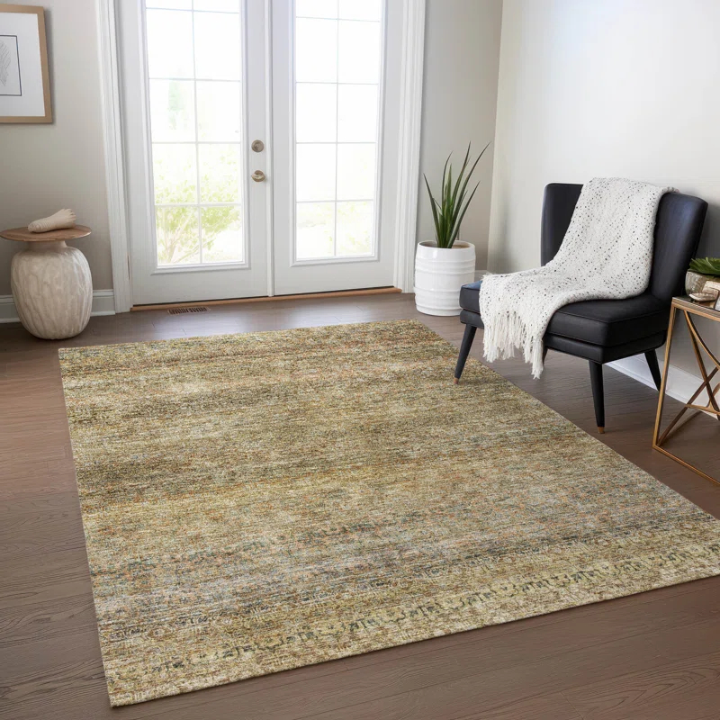 Machine Washable Indoor/Outdoor Chantille ACN1174 Wheat Rug