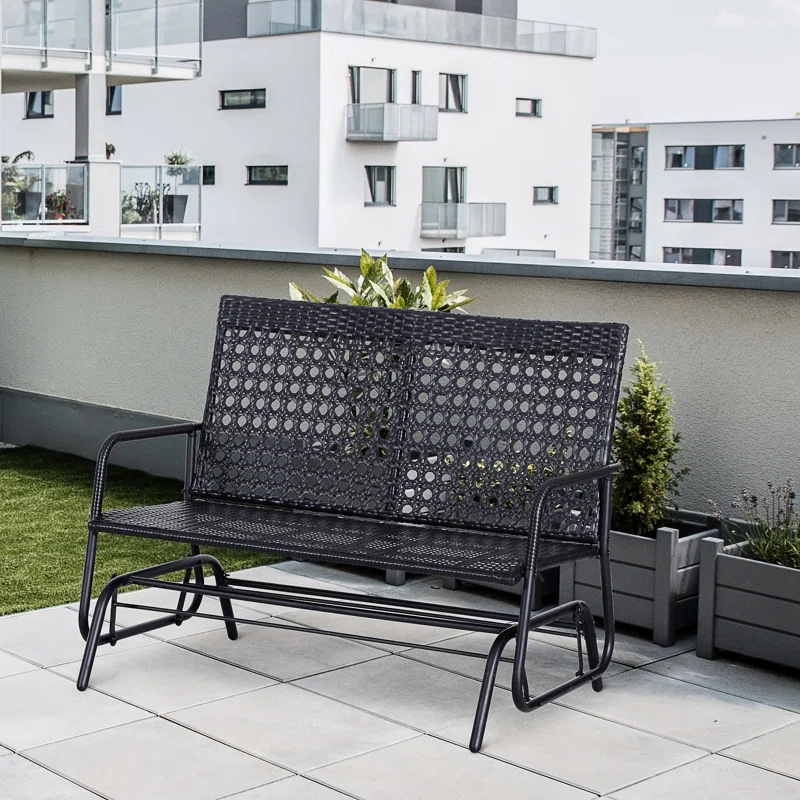 Lark Manor™ Patio 2-Person Wicker Glider Bench Rocking Chair