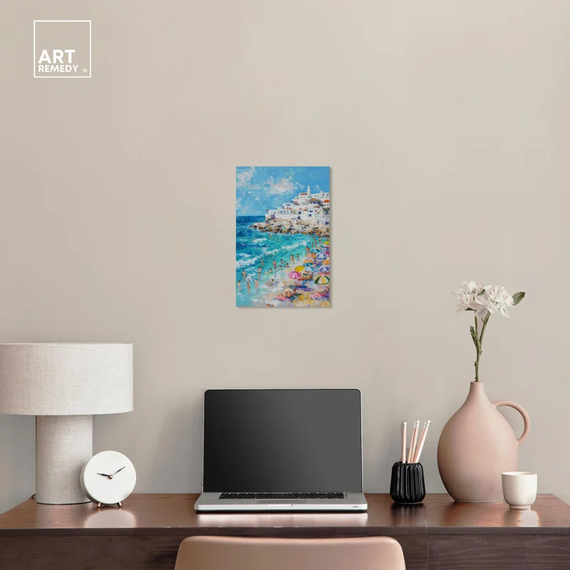 Art Remedy Greek Vacation Canvas Modern Beach Wall Art by Art Remedy