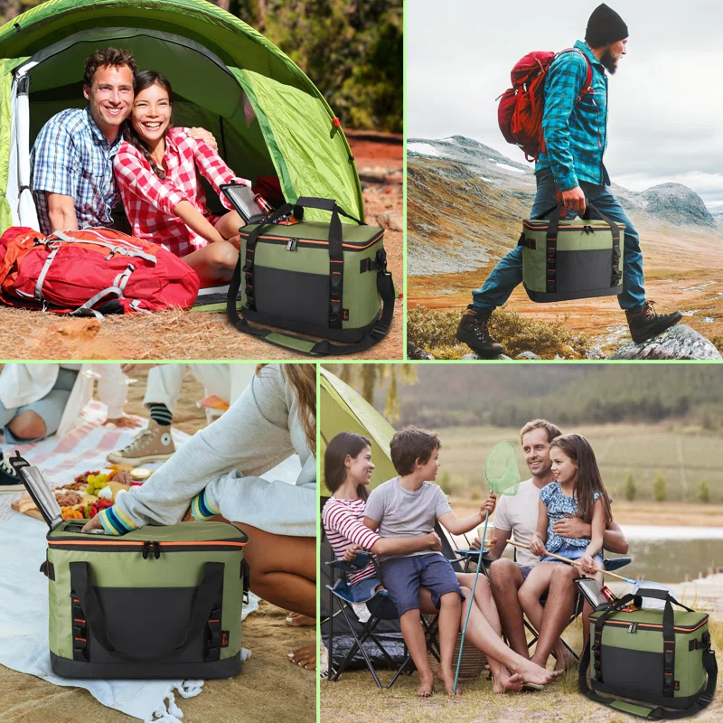 Tirrinia Tirrinia 31qt/48 Cans Soft Sided Cooler, Large capacity Soft Ice Chest, Portable Beach Cooler, Tirrinia CB